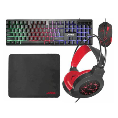 Picture of Jedel CP-01 Guardian 4-in-1 Gaming Kit - Backlit RGB Keyboard, 1000 DPI Mouse, 40mm Driver Headset, Mouse Mat