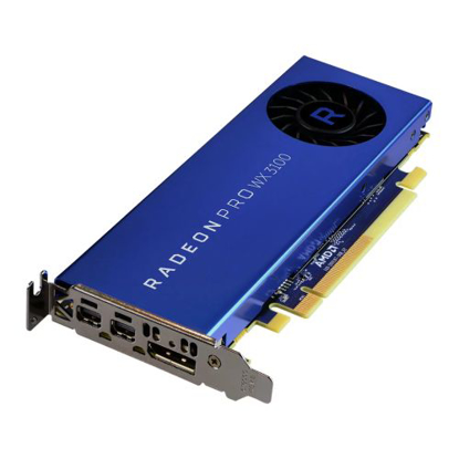 Picture of AMD Radeon Pro WX 3100 Professional Graphics Card, 4GB DDR5, DP, 2 miniDP (mDP to DVI Adapter), 1219MHz Clock, Low Profile (Bracket Included)