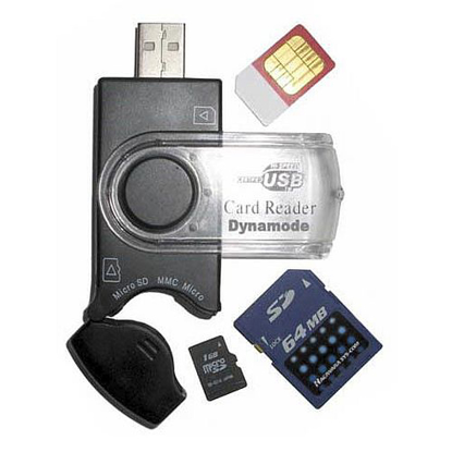 Picture of Dynamode (USB-CR-31) External Sim & Memory Card Reader, USB 2.0, USB Powered
