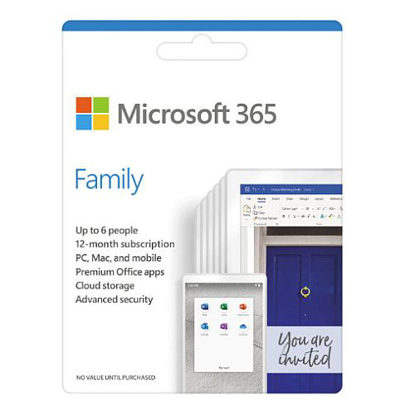 Picture of Microsoft Office 365 Family, 6 Users (PCs/Macs, Tablets & Phones), 1 Year Subscription