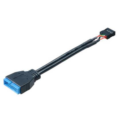 Picture of Akasa USB 3.0 to USB 2.0 Adapter Cable, USB 3.0 19-pin male to USB 2.0 internal 9-pin, 10cm