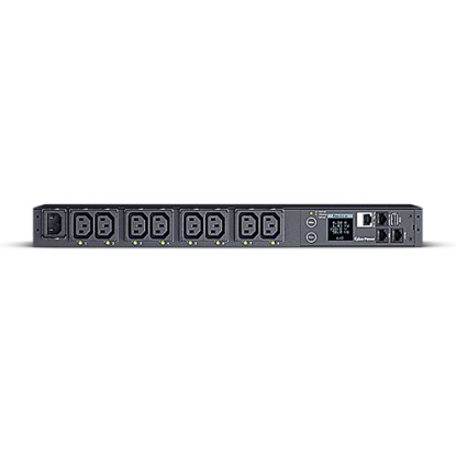 Picture of CyberPower PDU41004 Power Distribution Unit, 1U Vertical/Horizontal Rackmount, 1x IEC C14 Input, 8 Outlets, Real-Time Local/Remote Monitoring & Switching, LCD Display