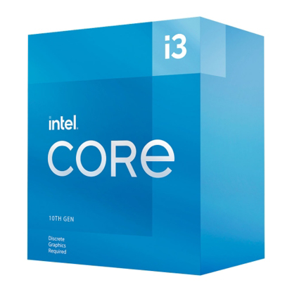 Picture of Intel Core I3-10105F CPU, 1200, 3.7 GHz (4.4 Turbo), Quad Core, 65W, 14nm, 6MB Cache, Comet Lake Refresh, No Graphics