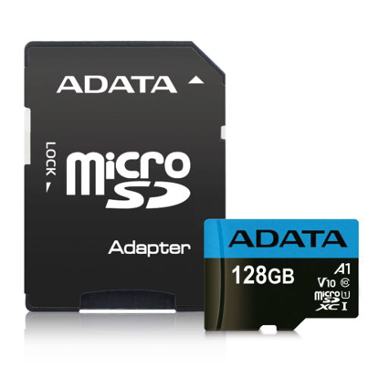 Picture of ADATA 128GB Premier Micro SDXC Card with SD Adapter, UHS-I Class 10 with A1 App Performance