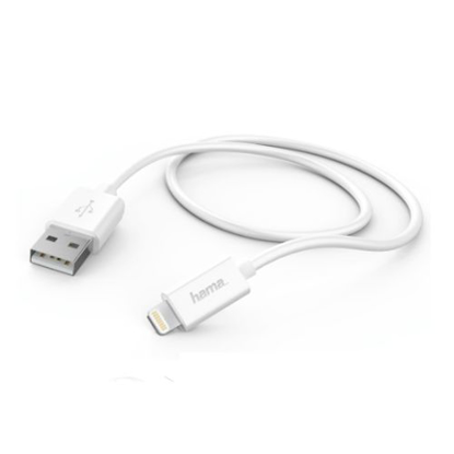 Picture of Hama Charging/Data USB-A to Lightning Cable, 1 Metre, White