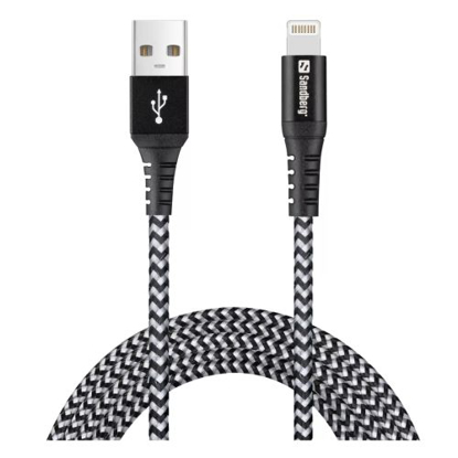 Picture of Sandberg (441-41) Survivor Apple Approved Durable Lightning Cable, Kevlar in Double Braided Nylon, 2 Metres, 5 Year Warranty