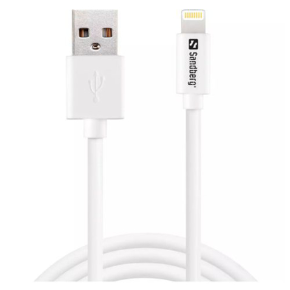 Picture of Sandberg Apple Approved Lightning Cable, 2 Metre, White, 5 Year Warranty