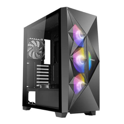 Picture of Antec DF800 FLUX Gaming Case w/ Glass Window, ATX, 5 x Fans (3 Front ARGB), Geometrical Mesh & Mirror Front, LED Control Button