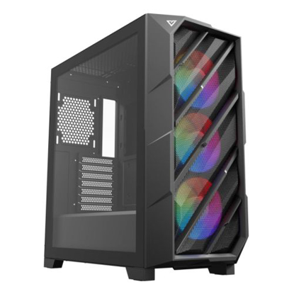 Picture of Antec DP503 Gaming Case w/ Glass Window, E-ATX, Slanted Bar Mesh Front, 3 ARGB Fans, RGB/PWM Controller, LED Control Button, USB-C