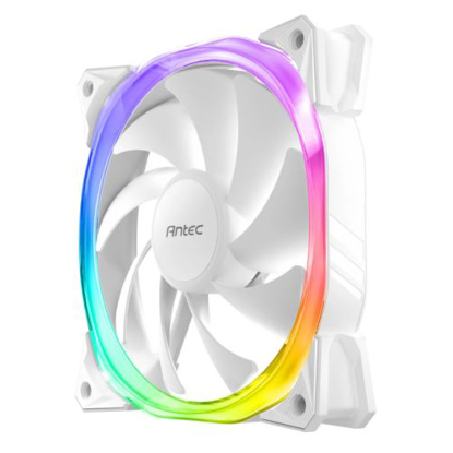 Picture of Antec Fusion 12cm PWM ARGB Case Fan, Hydraulic Bearing, 16 LEDs, Anti-Vibration, Up to 2000 RPM, White
