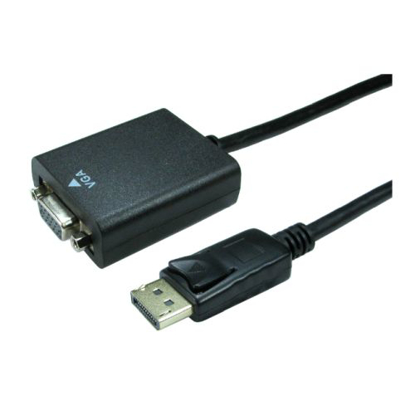 Picture of Spire DisplayPort Male to VGA Female Converter Cable, 15cm, Black