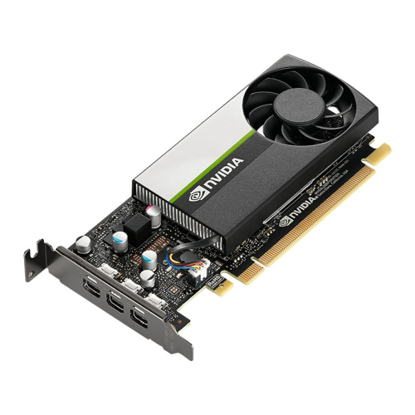 Picture of PNY NVidia T400 Professional Graphics Card, 4GB DDR6, 384 Cores, 3 miniDP 1.4 (3 x DP adapters), Low Profile (Bracket Included), Retail