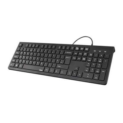 Picture of Hama KC-200 Multimedia Keyboard, USB, Flat Keys, Splash Proof