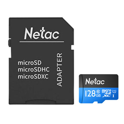 Picture of Netac P500 128GB MicroSDXC Card with SD Adapter, U1 Class 10, Up to 90MB/s