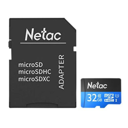 Picture of Netac P500 32GB MicroSDHC Card with SD Adapter, U1 Class 10, Up to 90MB/s