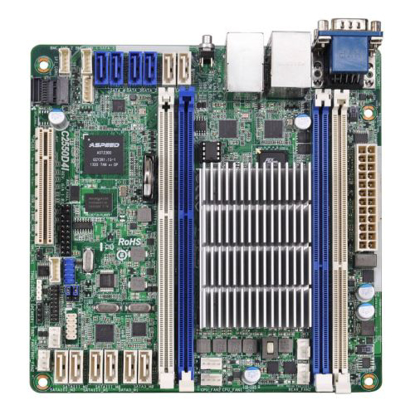 Picture of Asrock Rack C2550D4I Server Board, Integrated CPU, Mini ITX, Dual GB LAN, Serial Port, IPMI LAN