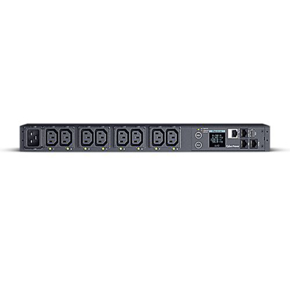 Picture of CyberPower PDU41005 Power Distribution Unit, 1U Vertical/Horizontal Rackmount, 1x IEC C20 Input, 8 Outlets, Real-Time Local/Remote Monitoring & Switching, LCD Display