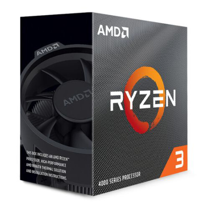 Picture of AMD Ryzen 3 4100 CPU with Wraith Stealth Cooler, AM4, 3.8GHz (4.0 Turbo), Quad Core, 65W, 6MB Cache, 7nm, 4th Gen, No Graphics