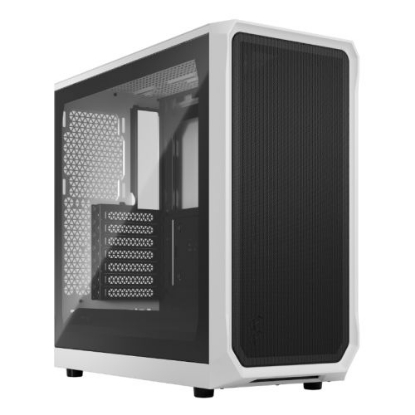 Picture of Fractal Design Focus 2 (White TG) Gaming Case w/ Clear Glass Window, ATX, 2 Fans, Mesh Front, Innovative Shroud System