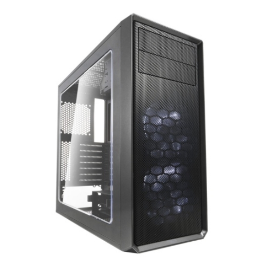 Picture of Fractal Design Focus G (Gunmetal) Gaming Case w/ Clear Window, ATX, 2 White LED Fans, Kensington Bracket, Filtered Front, Top & Base Air Intakes