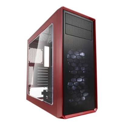 Picture of Fractal Design Focus G (Mystic Red) Gaming Case w/ Clear Window, ATX, 2 White LED Fans, Kensington Bracket, Filtered Front, Top & Base Air Intakes