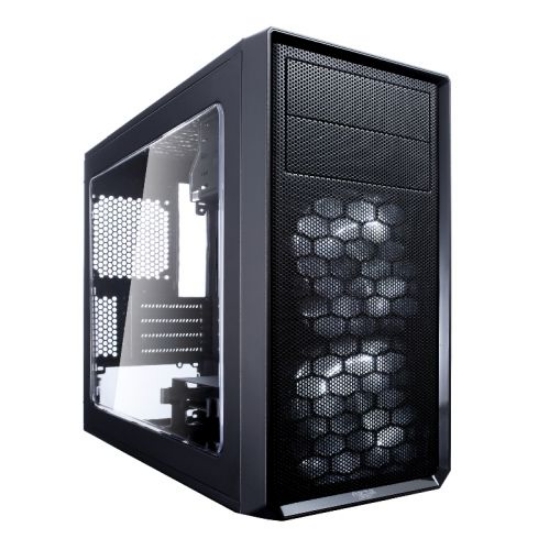 Picture of Fractal Design Focus G Mini (Black) Gaming Case w/ Clear Window, Micro ATX, 2 White LED Fans, Kensington Bracket, Filtered Front, Top & Base Air Intakes