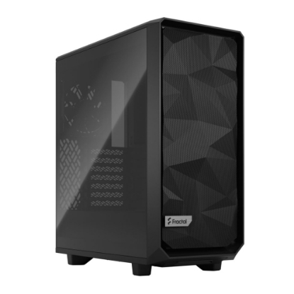 Picture of Fractal Design Meshify 2 Compact (Black TG) Gaming Case w/ Light Tint Glass Window, ATX, Angular Mesh Front, 3 Fans, Detachable Front Filter, USB-C