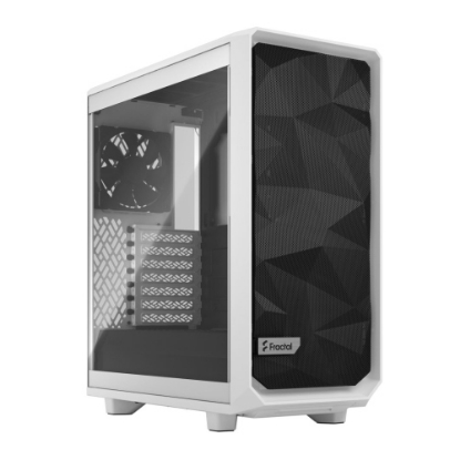 Picture of Fractal Design Meshify 2 Compact (White TG) Gaming Case w/ Clear Glass Window, ATX, Angular Mesh Front, 3 Fans, Detachable Front Filter, USB-C