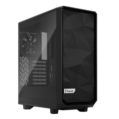 Picture of Fractal Design Meshify 2 Compact Lite (Black TG) Gaming Case w/ Light Tint Glass Window, ATX, Angular Mesh Front, 3 Fans