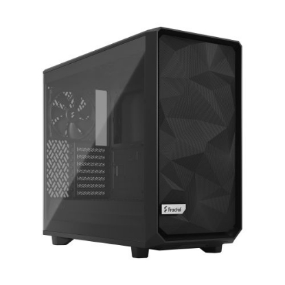 Picture of Fractal Design Meshify 2 Lite (Black TG) Gaming Case w/ Light Tint Glass Window, E-ATX, Angular Mesh Front, 3 Fans