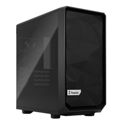 Picture of Fractal Design Meshify 2 Mini (Black TG) Gaming Case w/ Dark Glass Window, Micro ATX, Angular Mesh, USB-C, 331mm GPU & 280mm Radiator Support