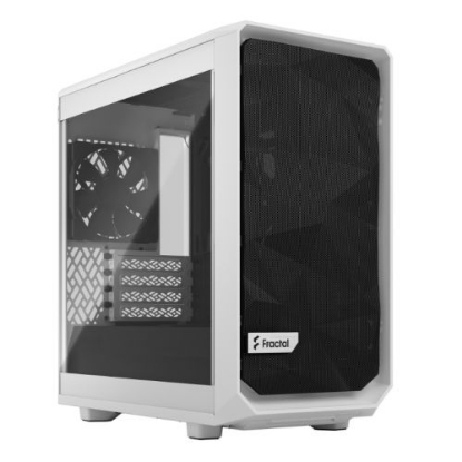 Picture of Fractal Design Meshify 2 Mini (White TG) Gaming Case w/ Clear Glass Window, Micro ATX, Angular Mesh, USB-C, 331mm GPU & 280mm Radiator Support