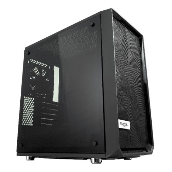 Picture of Fractal Design Meshify C Mini (Dark TG) Gaming Case w/ Dark Glass Window, Micro ATX, Angular Mesh Front, 2 Fans, Full Length PSU Shroud, 315mm GPU Support