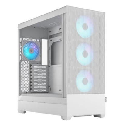 Picture of Fractal Design Pop XL Air RGB (White TG) Gaming Case w/ Clear Glass Window, E-ATX, Hexagonal Mesh Front, 4 RGB Fans & RGB Controller