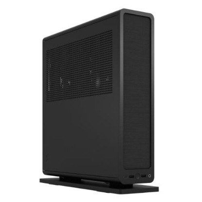 Picture of Fractal Design Ridge (Black) SFF Console-Type Case, Mini ITX, Requires SFX/SFX-L PSU, 2 Fans, PCIe 4.0 Riser Card, USB-C, Horizontal/Vertical Orientation