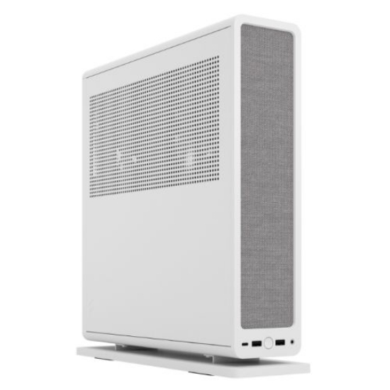 Picture of Fractal Design Ridge (White) SFF Console-Type Case, Mini ITX, Requires SFX/SFX-L PSU, 2 Fans, PCIe 4.0 Riser Card, USB-C, Horizontal/Vertical Orientation