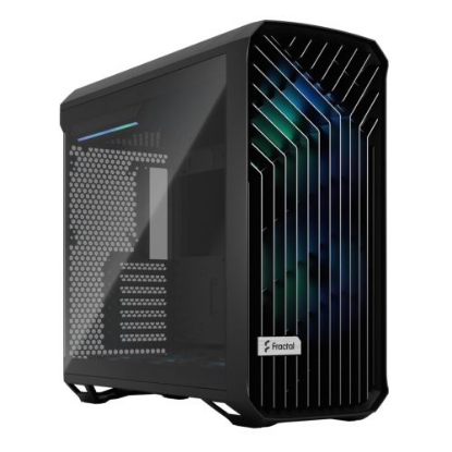 Picture of Fractal Design Torrent (RGB Light TG) Gaming Case w/ Light Tint Glass Windows, E-ATX, 5 ARGB Fans, Fan Hub, RGB Strip on PSU Shroud, Front Grille, USB-C