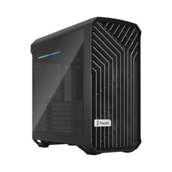 Picture of Fractal Design Torrent Compact (Dark TG) Gaming Case w/ Dark Tint Glass Window, E-ATX, 2 Fans, Fan Hub, RGB Strip on PSU Shroud, Front Grille, USB-C