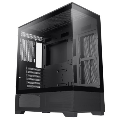 Picture of GameMax Vista ATX Gaming Case w/ Glass Side & Front, Mesh Panelling, No Fans inc., ARGB PWM Fan Hub, Black