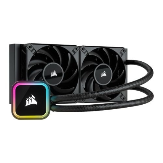 Picture of Corsair iCUE H100i RGB ELITE 240mm Liquid CPU Cooler, RGB Pump Head, 2 x 12cm AF ELITE PWM Fans