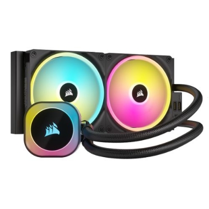Picture of Corsair iCUE LINK H115i 280mm RGB Liquid CPU Cooler, QX140 RGB Magnetic Dome Fans, 20 LED Pump Head, iCUE LINK Hub Included, Black