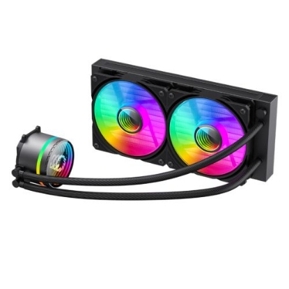 Picture of GameMax Iceburg 240mm ARGB Liquid CPU Cooler, 12cm ARGB PWM Fans, Infinity Mirror RGB Rotatable Pump Head