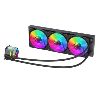 Picture of GameMax Iceburg 360mm ARGB Liquid CPU Cooler, 12cm ARGB PWM Fans, Infinity Mirror RGB Rotatable Pump Head