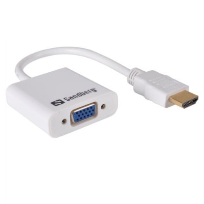 Picture of Sandberg HDMI Male to VGA Female Converter Cable, 25cm, White, 5 Year Warranty