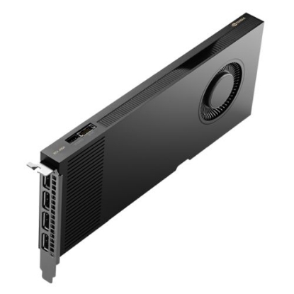 Picture of PNY RTX4000 Ada Lovelace Professional Graphics Card, 20GB DDR6, 4 DP (HDMI adapter), 6144 CUDA Cores, Single-Slot, Retail