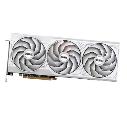 Picture of Sapphire PURE RX7700 XT, PCIe4, 12GB DDR6, 2 HDMI, 2 DP, 2584MHz Clock, LED Lighting, White