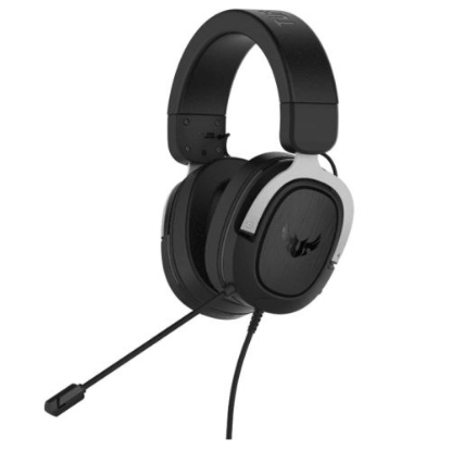 Picture of Asus TUF Gaming H3 7.1 Gaming Headset, 3.5mm Jack, Boom Mic, Surround Sound, Deep Bass, Fast-cooling Ear Cushions, Silver
