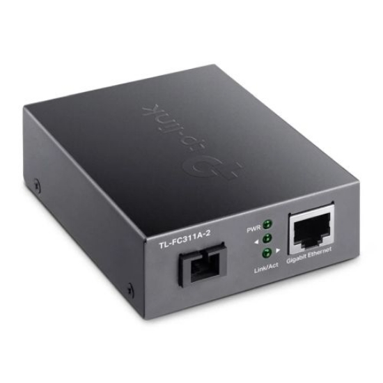 Picture of LINK (TL-FC311A-2) Gigabit WDM Media Converter, Fiber up to 2km, Auto-Negotiation RJ45 Port, GB SC Fiber Port, 1550 nm TX, 1310 nm RX