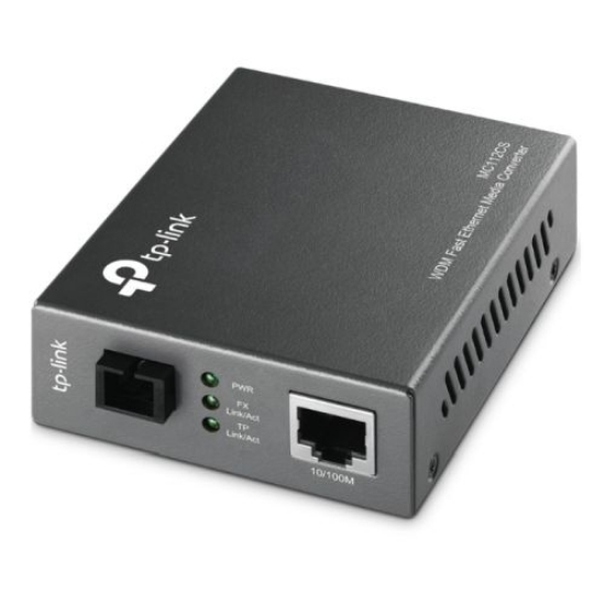 Picture of TP-LINK (MC112CS) Single-Mode SC Fiber WDM Media Converter, up to 20km, 100B-FX to 100B-TX Copper