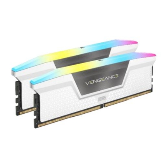 Picture of Corsair Vengeance RGB 32GB Kit (2 x 16GB), DDR5, 5200MHz (PC5-41600), CL40, 1.25V, XMP 3.0, PMIC, DIMM Memory, White